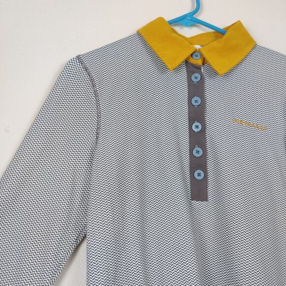 Horseware Ireland Cara Gray Chevron Equestrian Polo Long Sleeve Large Preppy - Picture 3 of 12